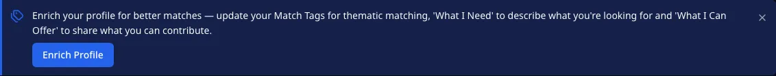 The prompt the product shows when matching has little to work with