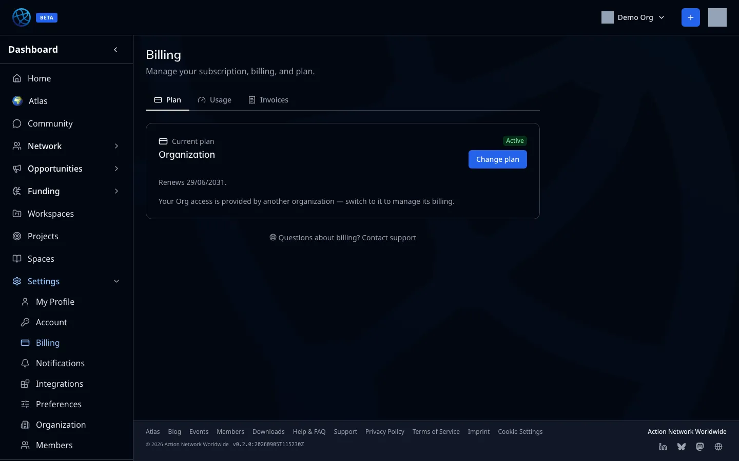Your plan, and where the trial and payment method are managed